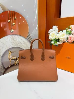 wholesale quality hermes birkin 25 gold matte alligator and togo touch